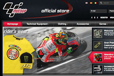So präsentiert sich der MotoGP-Shop im Netz