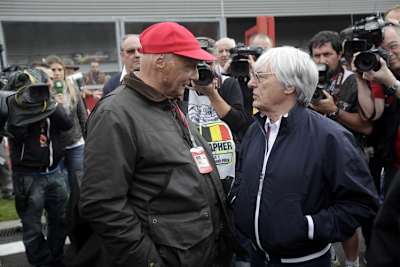 Lauda mit Strippenzieher Ecclestone