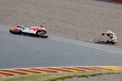 Dani Pedrosa nach dem Highsider Samstagfrüh