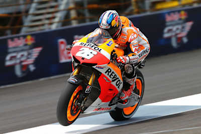 Dani Pedrosa am Freitag im freien Training von Indy