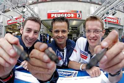 Haben gut lachen: Simon Pagenaud/Pedro Lamy/Sébastien Bourdais