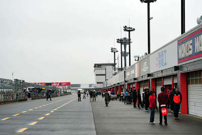 Die Boxengasse von Motegi: Am Freitagmorgen blieb sie leer