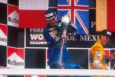 Mansell und Schumacher gemeinsam auf dem Podest: Mexico 92