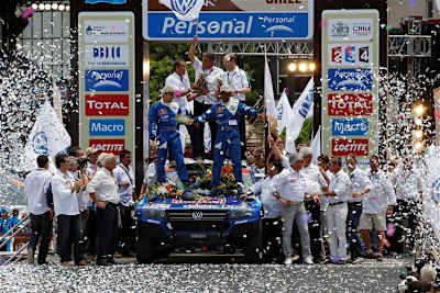 Timo Gottschalk und Nasser Al Attiyah genossen ihren Triumph