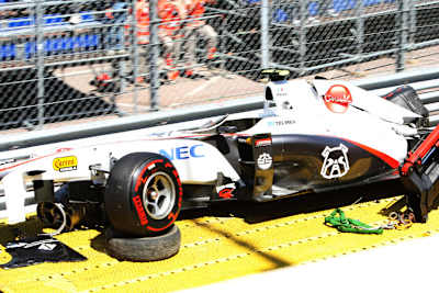 Pérez-Wrack nach dem Einschlag von Monaco