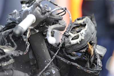 Balasz Nemeths Bike hat nur noch Schrottwert