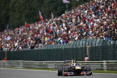 Sebastian Vettel alleine auf weiter Flur