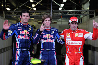 Webber, Vettel und Alonso