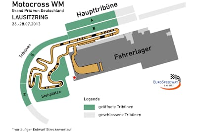 Wie im Stadion: Der provisorische Streckenverlauf