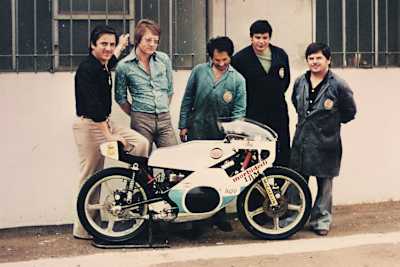 Giancarlo Morbidelli (links) neben Ing. Jörg Möller sowie Bonaventura, Cecchini und Dionigi