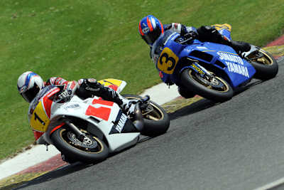 Wayne Gardner (1) und Christian Sarron (3) im vergangenen Jahr
