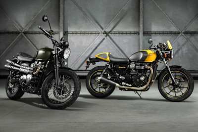 Triumph Street Scrambler (links) und Triumph Street Cup