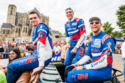Starkes Trio: (v. li.) Mikhail Aleshin, Vitaly Petrov und Jenson Button
