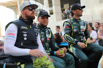 Nicki Thiim, Marco Sørensen und Darren Turner (v. li.) bilden erst wieder im März 2019 in Sebring ein Trio bei Aston Martin