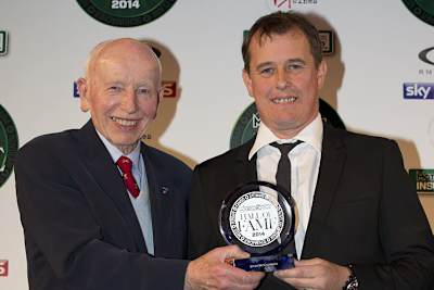 John Surtees (li) und John McGuinness: Zwei britische Motorsportlegenden unter sich
