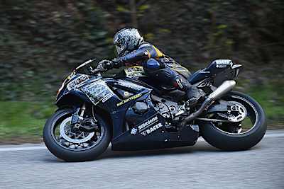 Toni Rechberger auf seiner sieben Jahre alten Suzuki