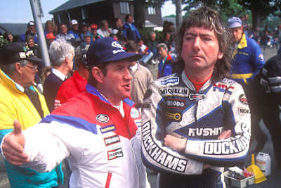 Joey Dunlop (re.) mit seinem Manager Davey Wood, der ungekrönte «King oft the Mountain»