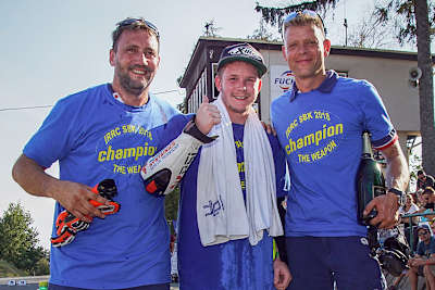 Teammanager Rico Penzkofer (li.) mit dem Briten Danny Webb