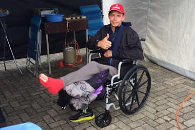 Arjen Portijk muss die IDM-Rennen im Rollstuhl verfolgen