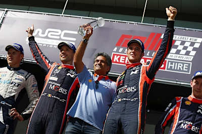 Nicolas Gilsoul (l.), Michel Nandan und Thierry Neuville
