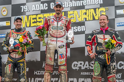 Andrew Appleton (Mitte) gewann in Lüdinghausen vor Martin Malek (l.) und Paul Hurry (r.)