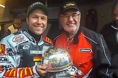 Manfred Knappe mit seinem Schützling Martin Smolinski in Herxheim