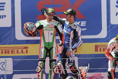 Max Biaggi und Marco Melandri standen mehrfach gemeinsam auf dem Podium