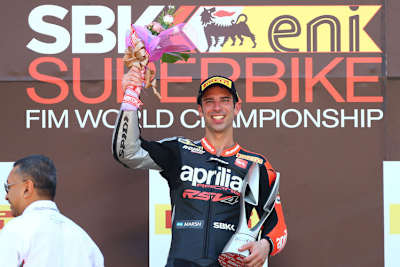 Aprilia-Ass Marco Melandri räumte im letzten Saisondrittel die meisten Siege ab