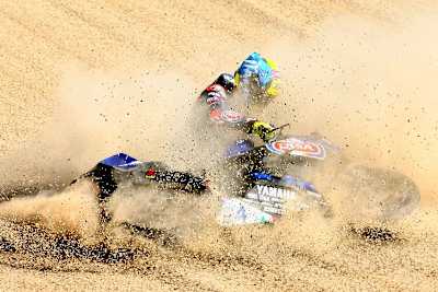 Federico Caricasulo (Yamaha) wirbelte nicht nur Staub auf