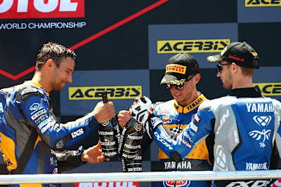 Randy Krummenacher, Federico Caricasulo oder Jules Cluzel (v.l.) wird am Samstag Supersport-Weltmeister 2019