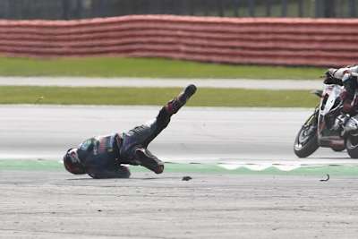 Fabio Quartararo landete in Silverstone unsanft auf dem Asphalt