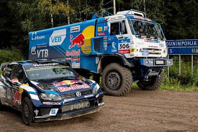 Das Duell: VW Polo mR WRC gegen Kamaz 4326