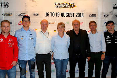 Mads Østberg, Thierry Neuville, Friedhelm Kissel, Jutta Kleinschmidt, Klaus Bouillon, Peter Klär, Marijan Griebel (f.l.t.r.)