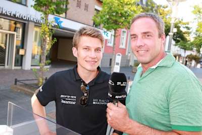 Patrick Simon (re.) mit ADAC GT Masters-Champion Sebastian Asch