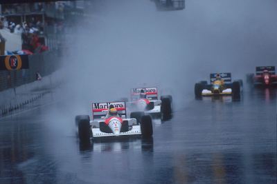 Ayrton Senna führt im Australien-GP 1991 in Adelaide
