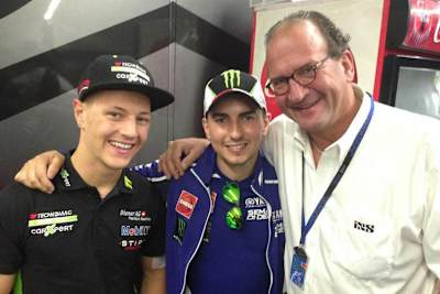 Treffen in Valencia: Dominique Aegerter, Jorge Lorenzo und Manager Robert Siegrist