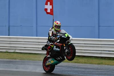 Da fühlte er sich noch als Sieger: Domi Aegerter in Misano