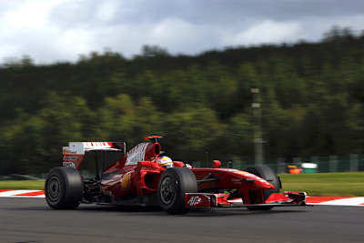 Luca Badoer mit seinem Ferrari in Valencia 2009