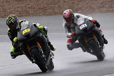 Alvaro Bautista (li.) und Leon Haslam