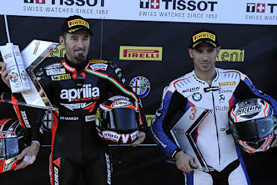Max Biaggi (li.) und Marco Melandri eroberten zusammen 41 Superbike-Laufsiege