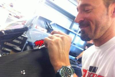 Max Biaggi vor dem Test mit der Open-Class-Aprilia