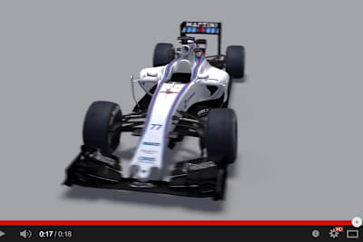 Von allen Seiten zu sehen: Der Williams FW37 im 3D-Animationsvideo von YouTube