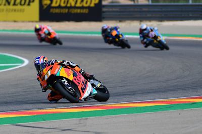 Brad Binder behielt in der Schlussphase des  Moto2-Rennen in Aragon die Nerven