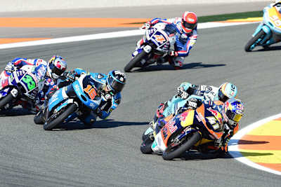 Die Spitze im Rennen: Sieger Binder vor Mir, Migno (16), Bastianini (33) und Di Giannantonio (4)