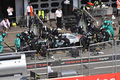 Hohe Kunst: Ein Formel-1-Boxenstopp dauert nur rund zwei Sekunden