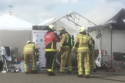 Die Feuerwehr kam im Fahrerlager von Assen zum Einsatz