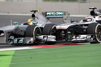 Hamilton und Bottas kreuzten schon in Indien die Klingen