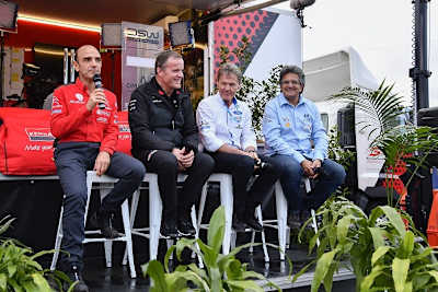 Pierre Budar, Tommi Mäkinen (Toyota), Malcolm Wilson (M-Sport), Michel Nandan (Hyundai)