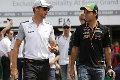 Jenson Button 2014 in Hockenheim mit Sergio Pérez