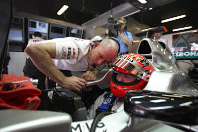 Jock Clear mit Michael Schumacher bei Mercedes